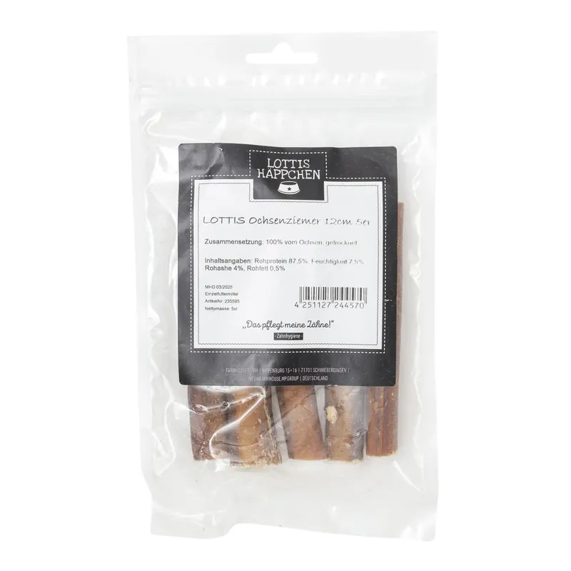 LOTTIS HÄPPCHEN Ochsenziemer 12 cm 5 Stück Beliebt